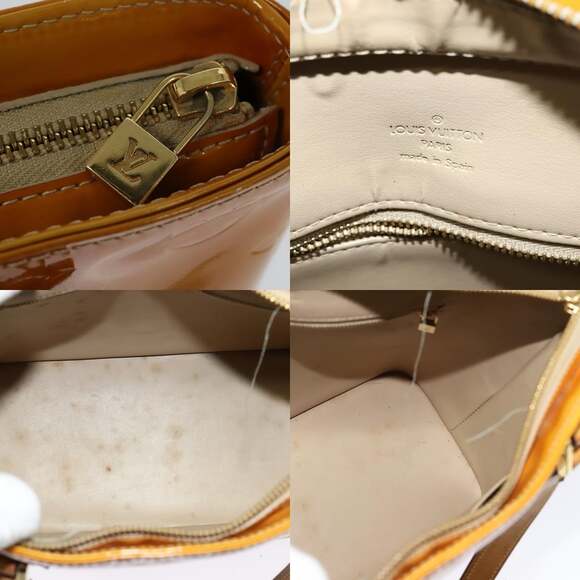 LOUIS VUITTON Monogram Vernis Houston Hand Bag Beige M91004 - Picture 11 of 12